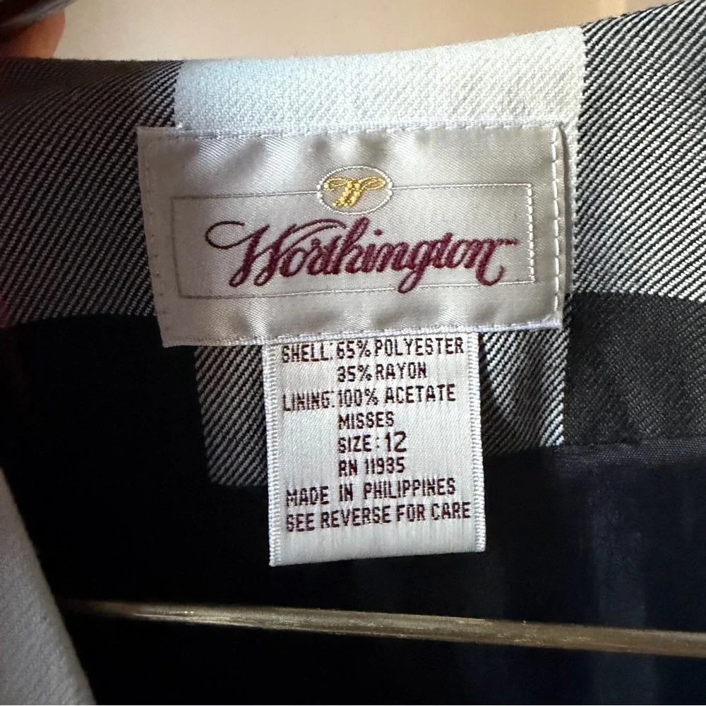 NWT Worthington 80s/90s Vintage Plaid Double-Breasted Skirt Suit Set 12 Career